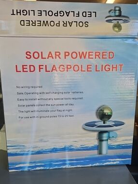Solar Powered LED Flagpole Light